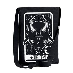 Too Fast Cute Devil Tarot Card Crossbody Sling Tote Bag Wiccan Spiritual Gothic